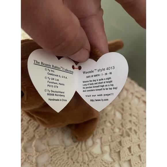 Weenie TY Beanie Baby Retired PVC Pellet - Picture 4 of 5